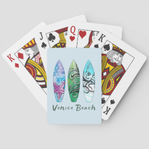Venice Beach California Surfboards   Poker Cards