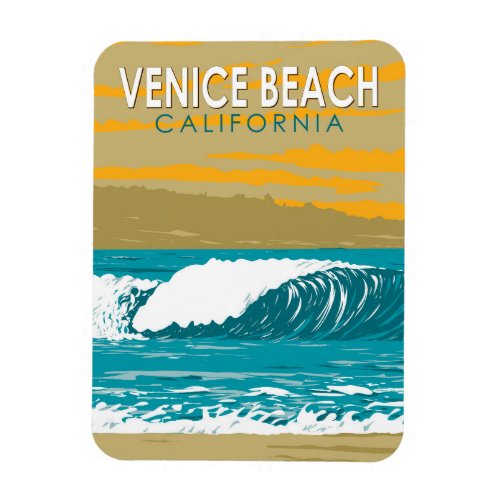 Venice Beach California Travel Art Vintage Magnet