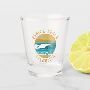 Venice Beach California Travel Art Vintage Shot Glass