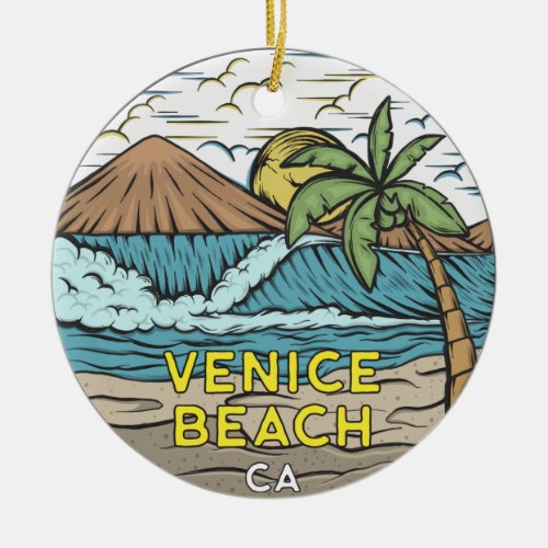 Venice Beach California Vintage Ceramic Ornament