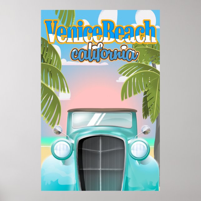 Venice Beach california vintage poster. Poster (Front)