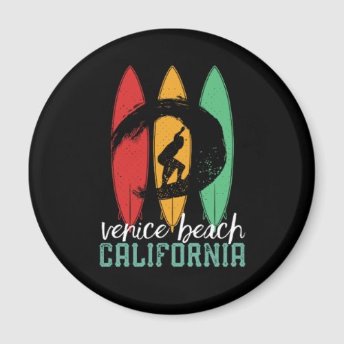 Venice Beach California Vintage Retro Surfing Magnet