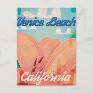 Venice Beach California Vintage Travel Poster Postcard