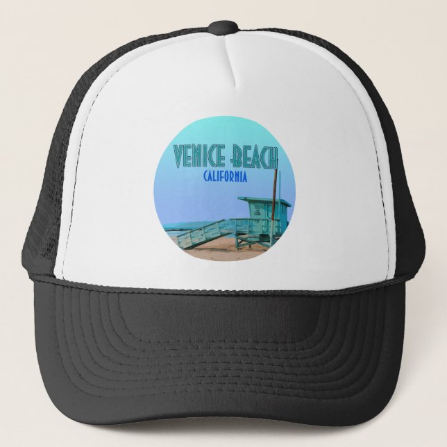 Venice Beach California Vintage Trucker Hat (Front)