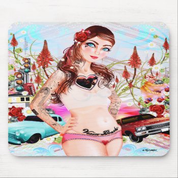 "venice Beach Girl" Mousepad by tansydeora at Zazzle