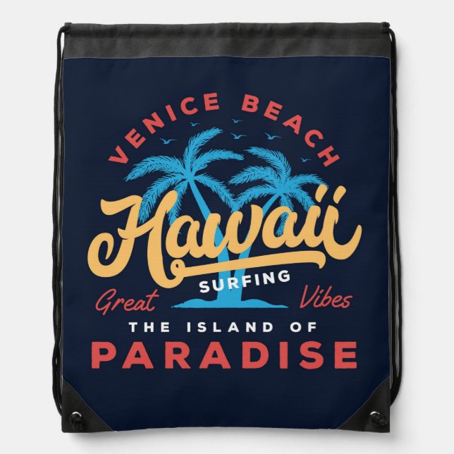 Venice Beach Hawaii Drawstring Bag (Front)