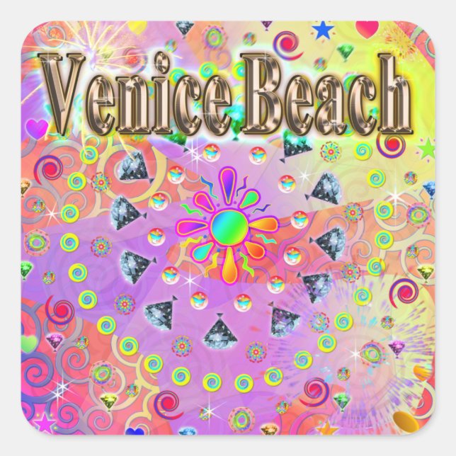 Venice Beach Lucky Golden Sticker (Front)