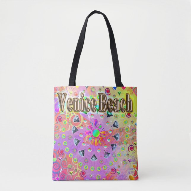 Venice Beach Lucky Golden Tote Bag (Front)