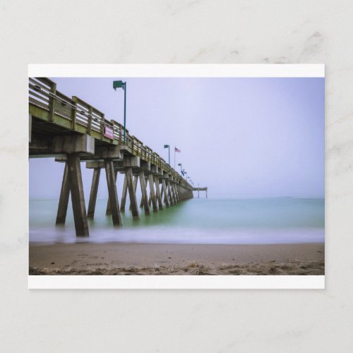 Venice Beach Pier on a Foggy Day Postcard