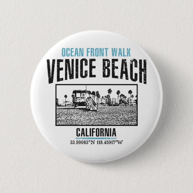 Venice Beach Pinback Button (Front)