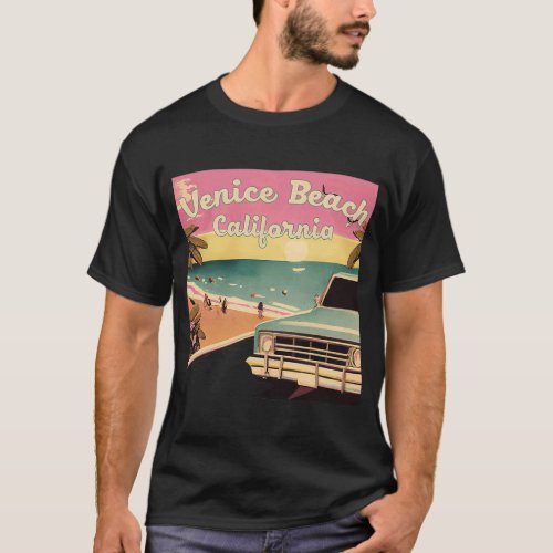 Venice Beach Retro Beach Vacation Souvenir Califor T_Shirt