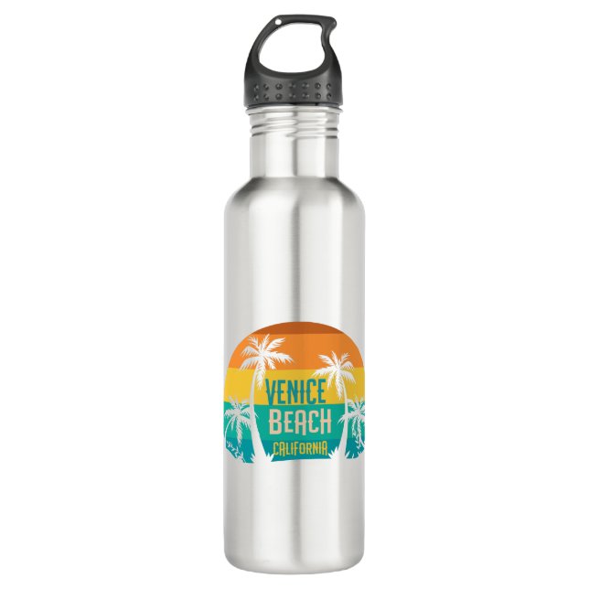 Venice Beach Retro Stainless Steel Water Bottle (Front)