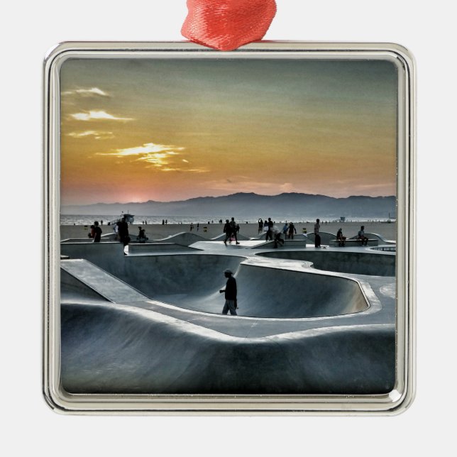 Venice Beach Skateboard Park Metal Ornament (Front)