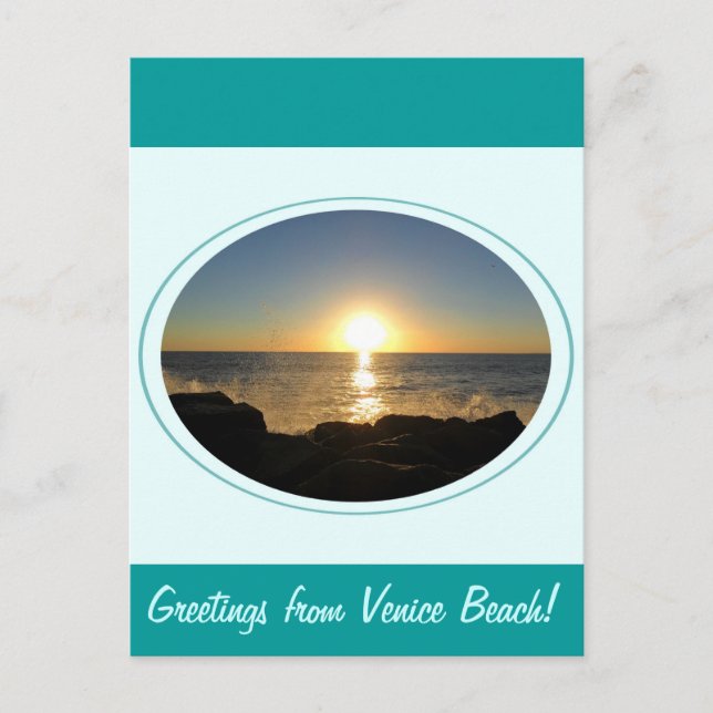 Venice Beach Sunset 2 Postcard (Front)