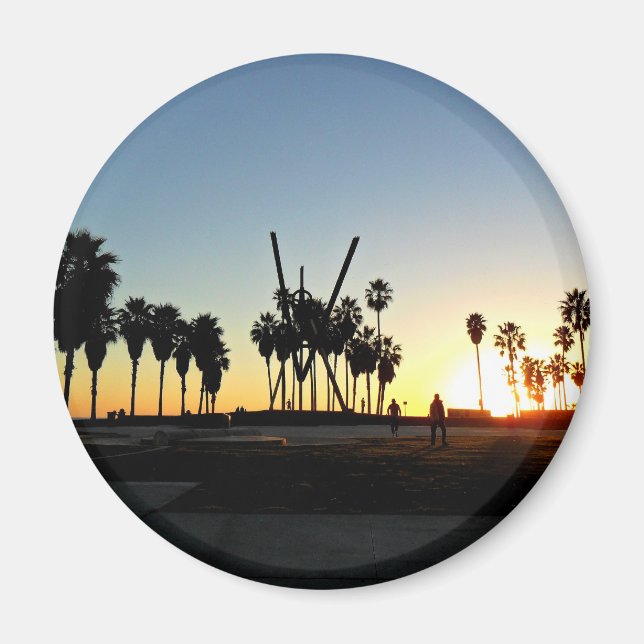 Venice Beach Sunset Magnet (Front)