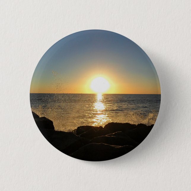 Venice Beach Sunset Pinback Button (Front)