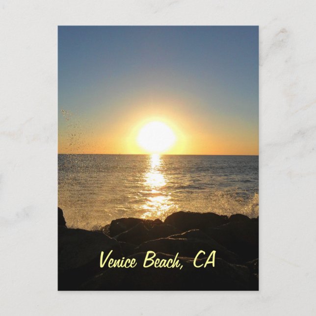 Venice Beach Sunset Postcard (Front)