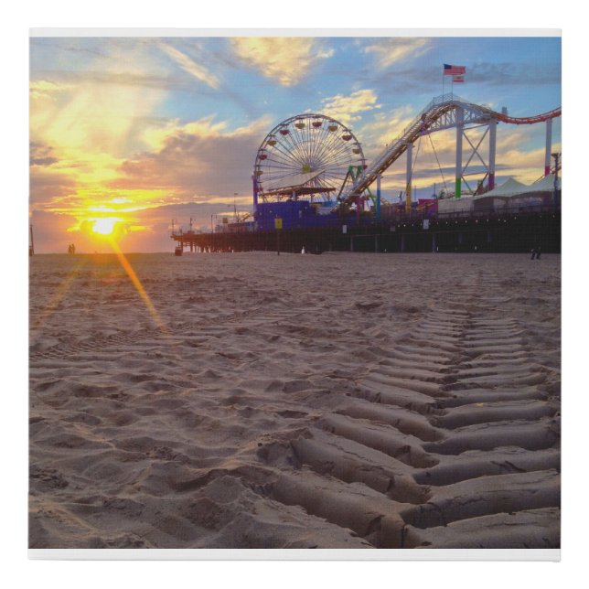 Venice Beach Sunsets Santa Monica Pier Faux Canvas (Front)