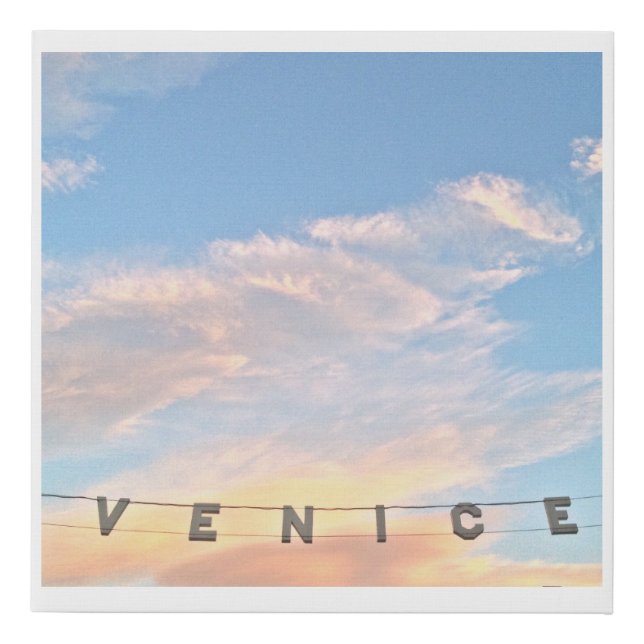 Venice Beach Sunsets Sign Pink Clouds  (Front)