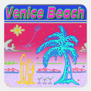 "Venice Beach" Surfer Sticker