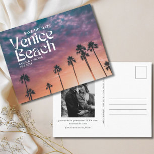 Venice Beach Wedding Save the Date Postcard