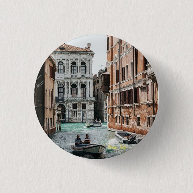 Venice Boat Canal  Button (Front)
