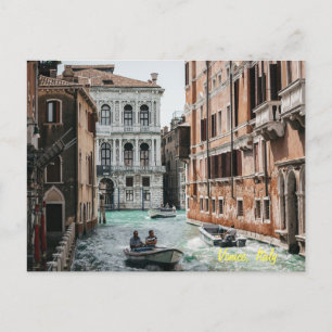Venice Boat Canal Postcard