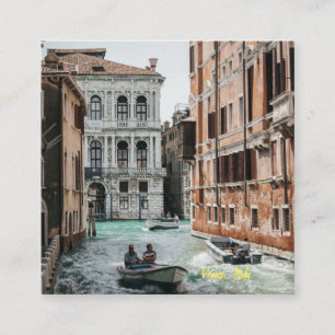Venice Boat Canal  Square Business Card