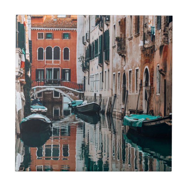Venice Boats            Ceramic Tile (Front)