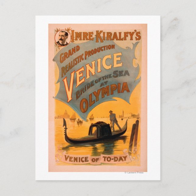 Venice, Bride of the Sea at Olympia Gondolas Postcard (Front)