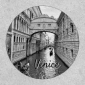Venice Bridge of Sighs gondolier black white Patch (Front)