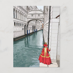 Venice Bridge of Sighs view postcard