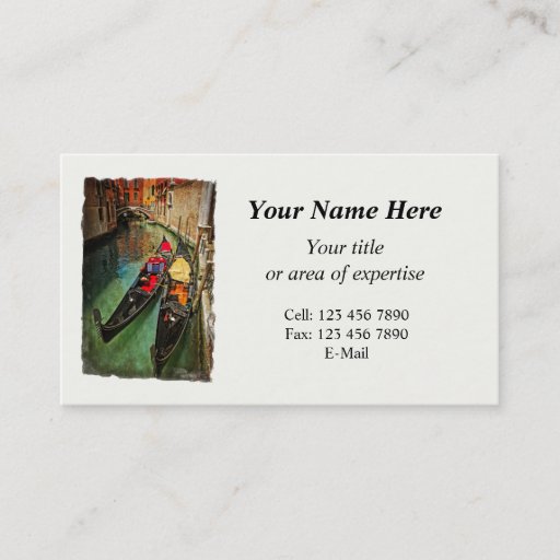 Customizable Venice Business Card with 2014 calendar