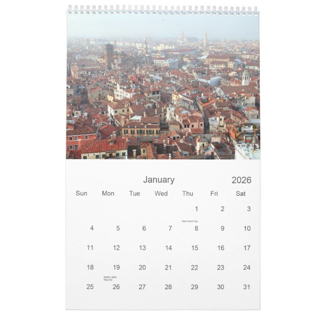 Venice calendar (Jan 2026)