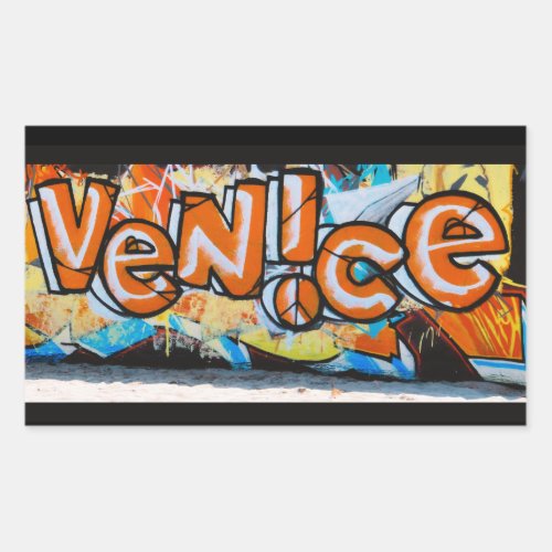 Venice California street art graffiti Rectangular Sticker