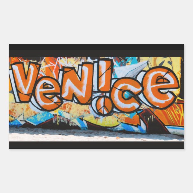 Venice, California street art, graffiti, Rectangular Sticker (Front)