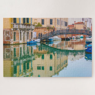 Venice canal and bridge with reflections, Italy Jigsaw Puzzle