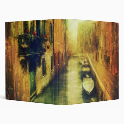 Venice Canal Balcony Painting 3 Ring Binder