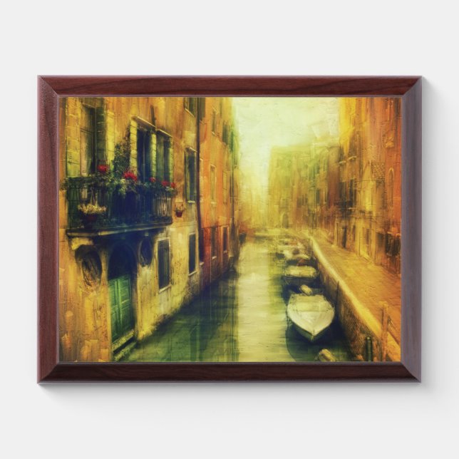 Venice Canal Balcony Painting Award Plaque (Horizontal)