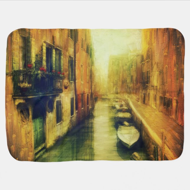 Venice Canal Balcony Painting Baby Blanket (Horizontal)