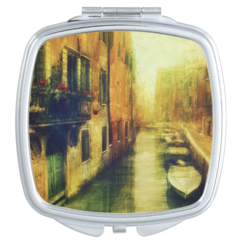 Venice Canal Balcony Painting Compact Mirror