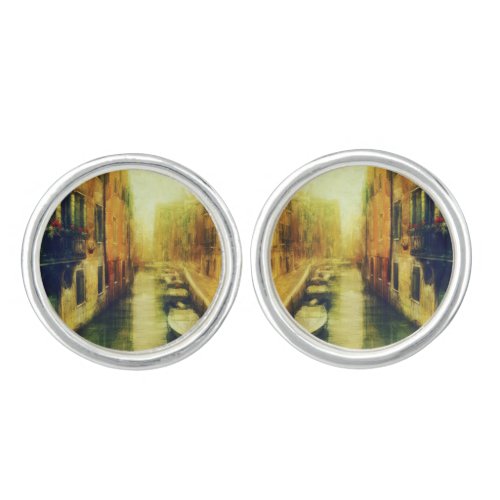 Venice Canal Balcony Painting Cufflinks