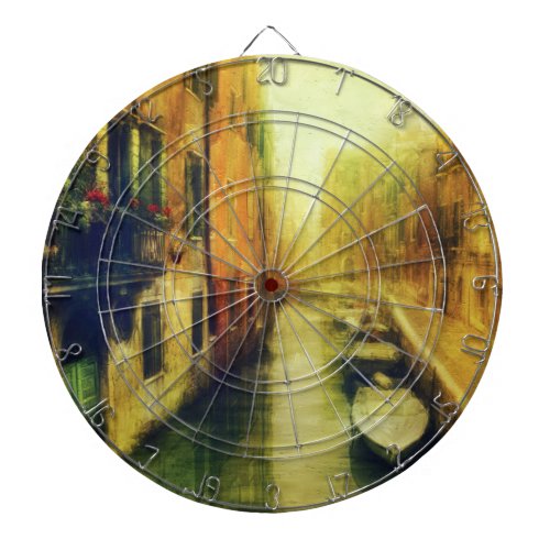 Venice Canal Balcony Painting Dart Board