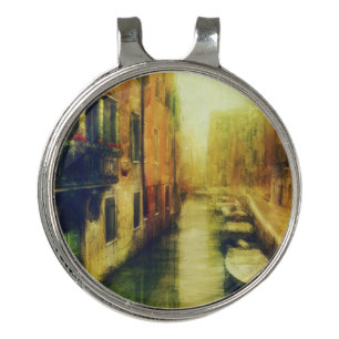 Venice Canal Balcony Painting Golf Hat Clip