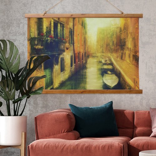 Venice Canal Balcony Painting Hanging Tapestry