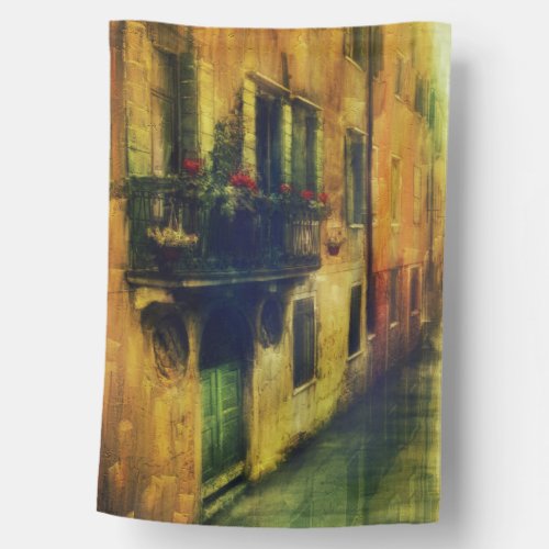 Venice Canal Balcony Painting House Flag