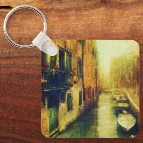 Venice Canal Balcony Painting Keychain