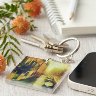 Venice Canal Balcony Painting Keychain