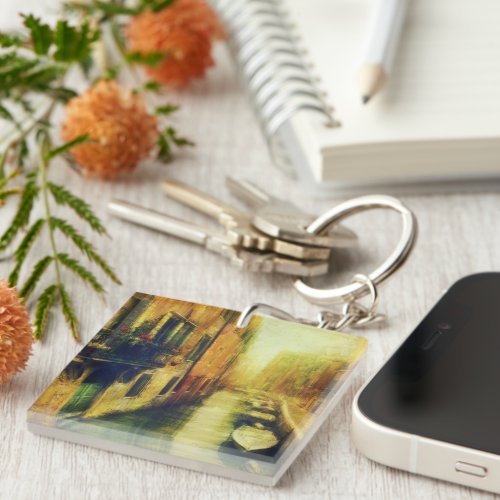 Venice Canal Balcony Painting Keychain