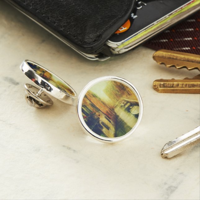Venice Canal Balcony Painting Lapel Pin (In Situ)